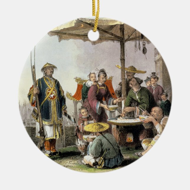 Adorno De Cerámica Vendedores del arroz en la estación militar de (Frente)