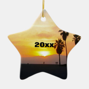 Adorno De Cerámica Venecia Beach California Sunset Souvenir