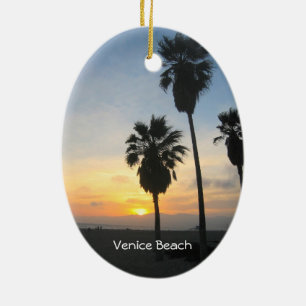 Adorno De Cerámica Venecia Beach California Sunset Souvenir
