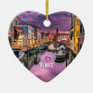 Adorno De Cerámica Venecia, canal escénico de Italia y arquitectura