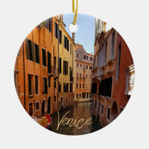 Adorno De Cerámica Venecia Italia Canal Edificios Viajes