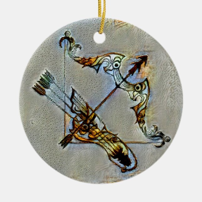 Adorno De Cerámica Venecia Sagittarius (Frente)