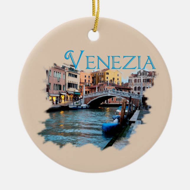 Adorno De Cerámica Venezuela, Italia: A lo largo del Canal (Frente)