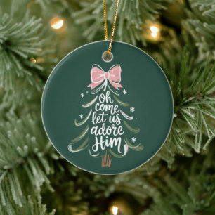Adorno De Cerámica Venid Adoremosle Religioso Navidad Cristiana