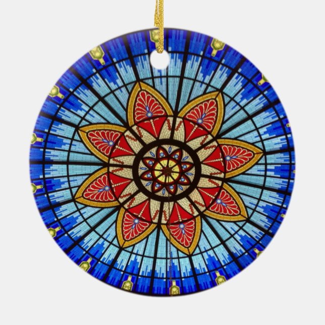 Adorno De Cerámica Ventana de vidrio mantenida (Atrás)