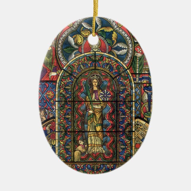 Adorno De Cerámica Ventana de vidrio templado de la iglesia, arquitec (Frente)