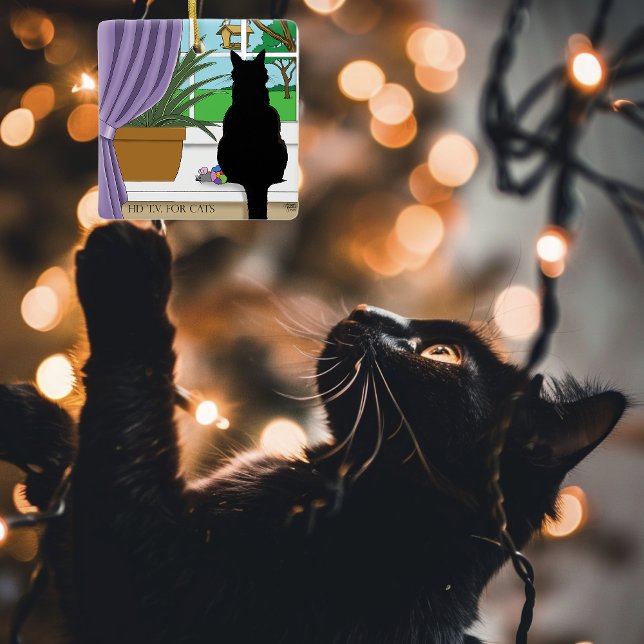 Adorno De Cerámica Ventana de visualización de gato negro (Subido por el creador)