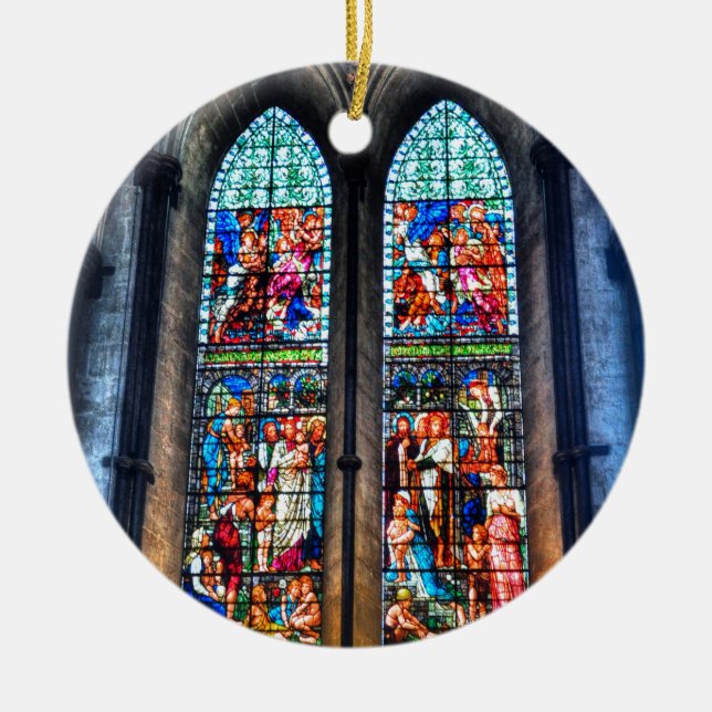 Adorno De Cerámica Ventanas de vidrio templado, Catedral de Salisbury (Frente)