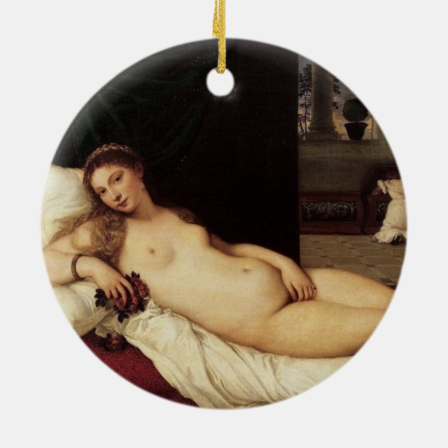 Adorno De Cerámica Venus de la Venecia Urbino Titian 1538 (Atrás)