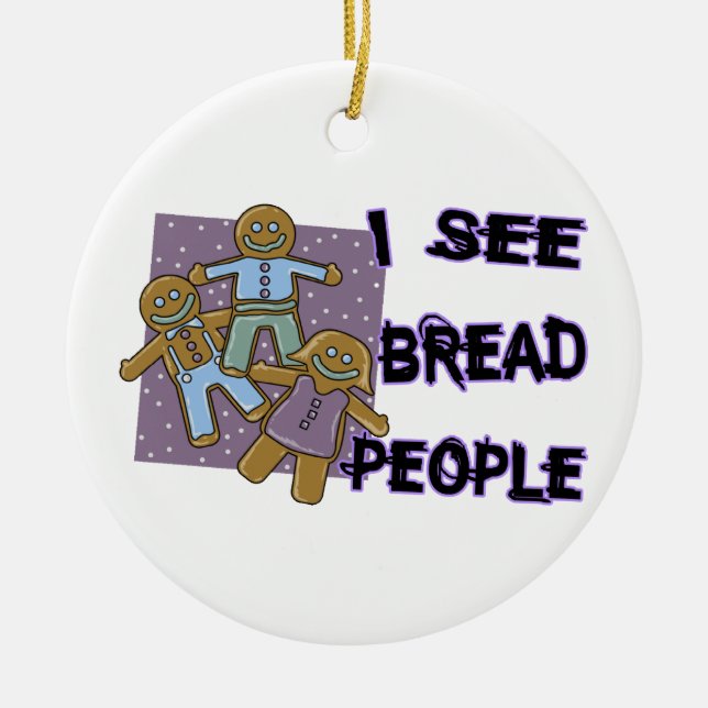 Adorno De Cerámica Veo a gente del pan (Frente)