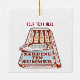 Adorno De Cerámica Verano de estaño sardino