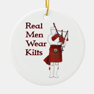 Adorno De Cerámica Verdadero vestido medio mata gracioso Bagpiper esc