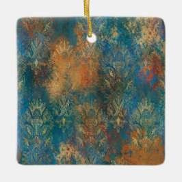 Adorno De Cerámica Verde azulada Cooper Patina