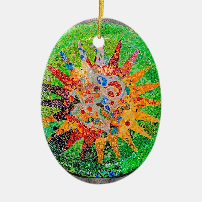 Adorno De Cerámica Verde detalle gaudí (Frente)