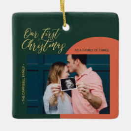 Adorno De Cerámica Verde, Rojo y Oro Moderno Primer Centro de Fotogra