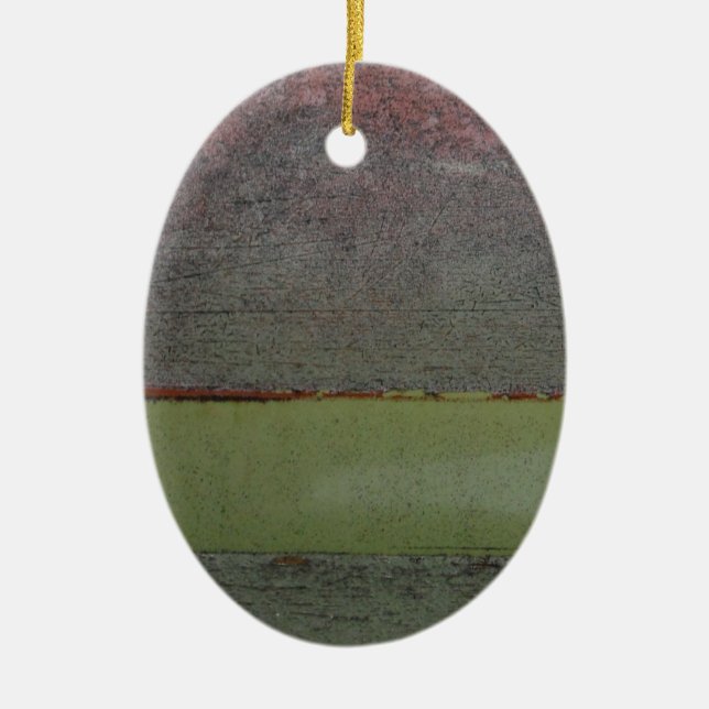 Adorno De Cerámica Verde rosa azul verde azulado oxidado (Frente)