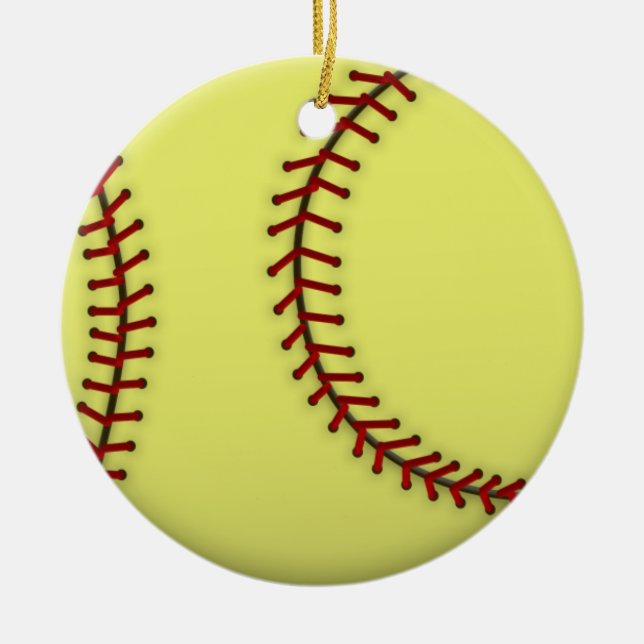 Adorno De Cerámica Verde-Softball (Frente)