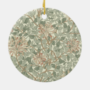 Adorno De Cerámica Verde Suave Vintage William Morris Honeysuckle