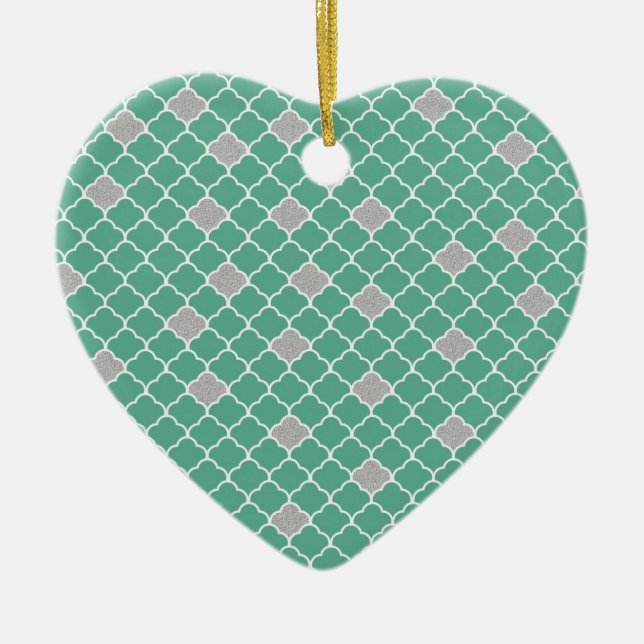 Adorno De Cerámica Verde y plata marroquí (Frente)