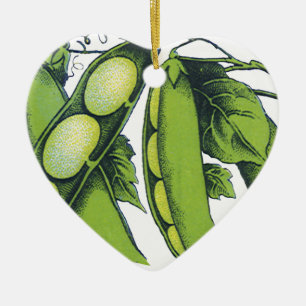 Adorno De Cerámica Verduras de cosecha; alubias de Lima, alimentos de