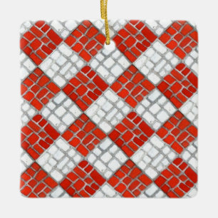 Adorno De Cerámica VERIFICACIÓN ROJA MOSAIC Cerámica cuadrada Ornamen