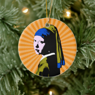 Adorno De Cerámica Vermeer Pendiente Perla  Arte Pop