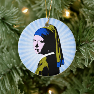 Adorno De Cerámica Vermeer Pendiente Perla  Arte Pop