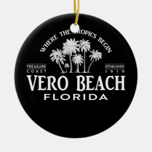 Adorno De Cerámica Vero Beach FL Donde Los Tropicales Empiezan El Rec