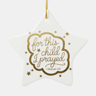 Adorno De Cerámica Verso biblial de 1 Samuel 1:27