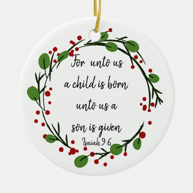 Adorno De Cerámica Verso Inspirador de la Escritura de Navidades Cris (Frente)