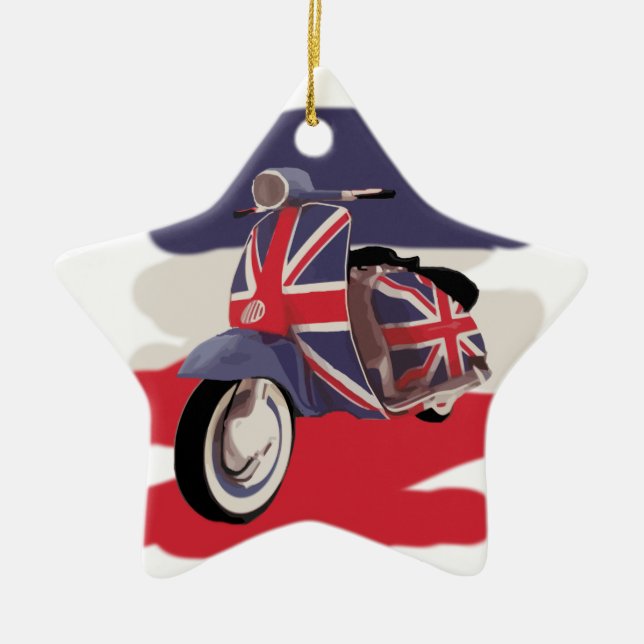 Adorno De Cerámica Vespa del británico de Union Jack (Frente)