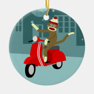 Adorno De Cerámica Vespa del mono del calcetín