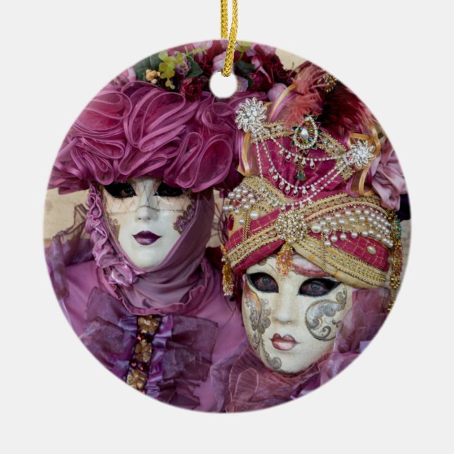 Adorno De Cerámica Vestido morado de carnaval, Venecia (Frente)
