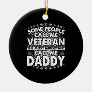 Adorno De Cerámica Veteran Daddy   Tributo militar patriótico