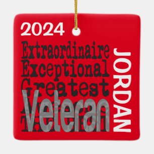 Adorno De Cerámica Veterano PERSONALIZADO Extraordinario