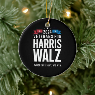Adorno De Cerámica Veteranos para Harris Walz 2024 Presidencial