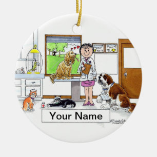 Adorno De Cerámica Veterinario - hembra