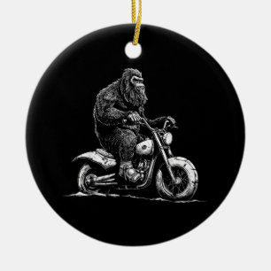 Adorno De Cerámica Viajando En Motocicleta Funny Sasquatch M