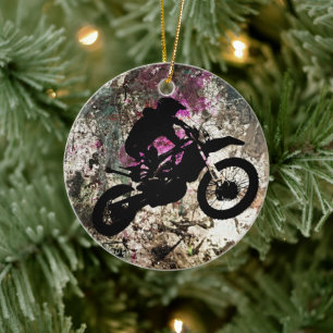 Adorno De Cerámica Viaje a la aventura: Motocross Bliss