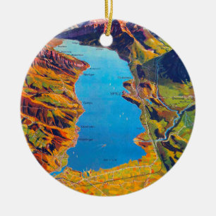 Adorno De Cerámica Viaje al lago de Thun Suiza