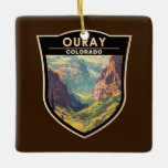 Adorno De Cerámica Viaje de arte de Ouray Colorado<br><div class="desc">Nuestro estilo de arte vectorial. Ouray,  Colorado,  también conocida como Suiza de América,  es por lejos uno de los lugares más subvalorados en Colorado.</div>