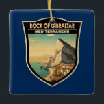 Adorno De Cerámica Viaje de arte del Rock of Gibraltar<br><div class="desc">Rock de Gibraltar en un estilo vectorial. El Peñón de Gibraltar es un promontorio monolítico de piedra caliza situado en el territorio británico de Gibraltar,  cerca del extremo suroeste de Europa,  en la península ibérica.</div>