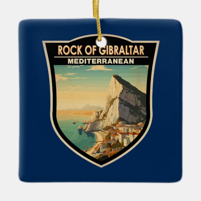 Adorno De Cerámica Viaje de arte del Rock of Gibraltar (Anverso)