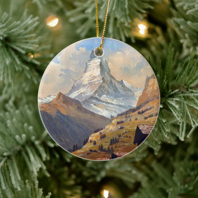 Adorno De Cerámica Viaje de verano de Suiza (Árbol)