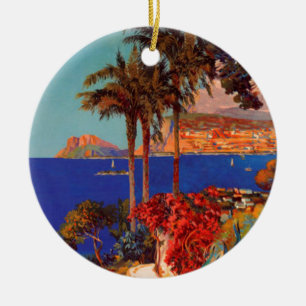 Adorno De Cerámica Viaje de Vintage Antibes Cote D'Azur