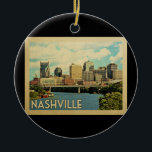Adorno De Cerámica Viaje de Vintage de Nashville Tennessee<br><div class="desc">Nashville Tennessee presenta un diseño de estilo Viaje Vintage con vistas a la ciudad.</div>