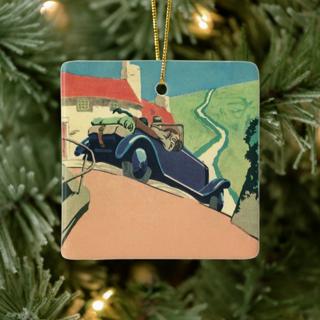 Adorno De Cerámica Viaje en coche convertible en el país (Árbol)