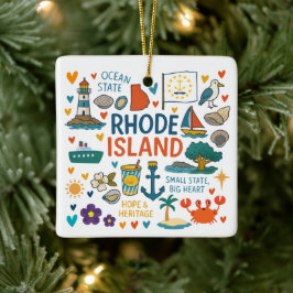 Adorno De Cerámica Viaje Familiar Personalizado de Navidad a Rhode Is