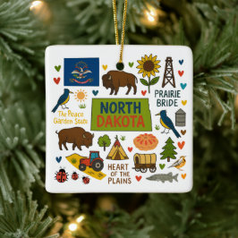 Adorno De Cerámica Viaje Familiar Personalizado de Navidad en Dakota 