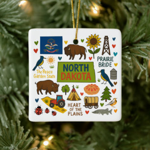 Adorno De Cerámica Viaje Familiar Personalizado de Navidad en Dakota 